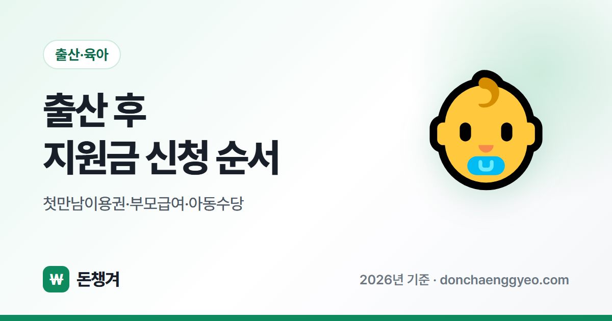 출산 후 지원금 신청 순서 - 첫만남이용권·부모급여·아동수당