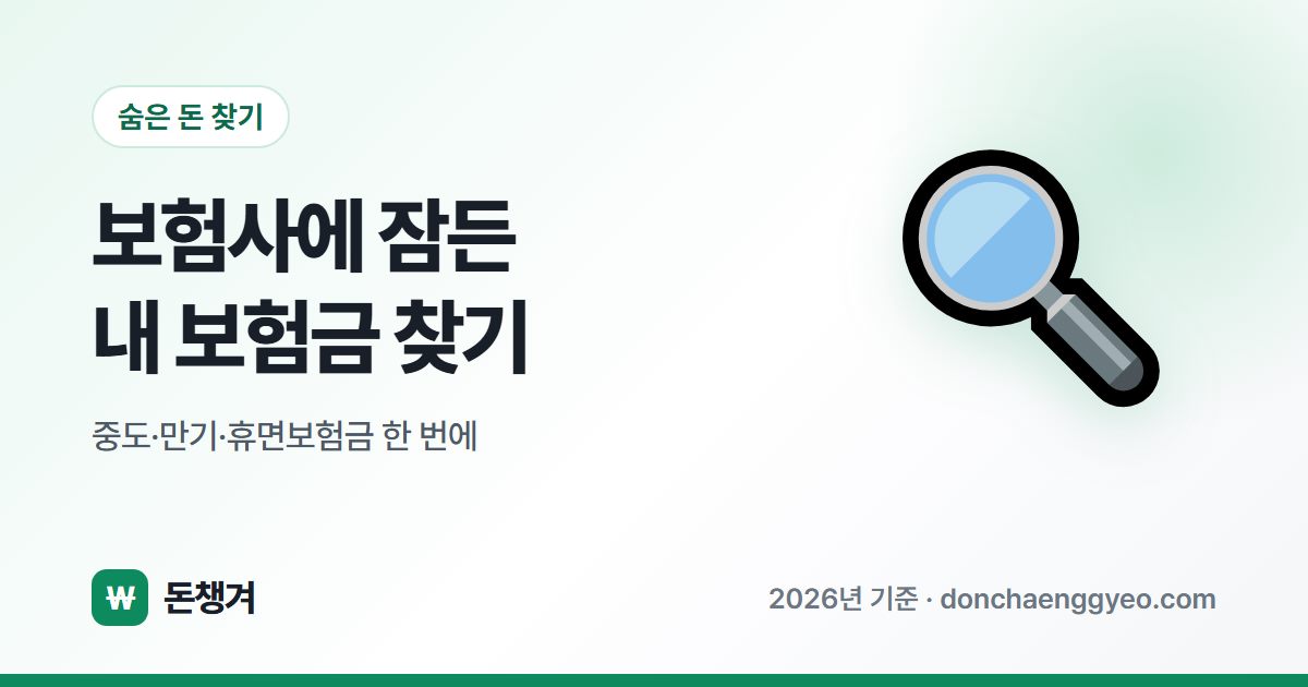 보험사에 잠든 내 보험금 찾기 - 중도·만기·휴면보험금 한 번에