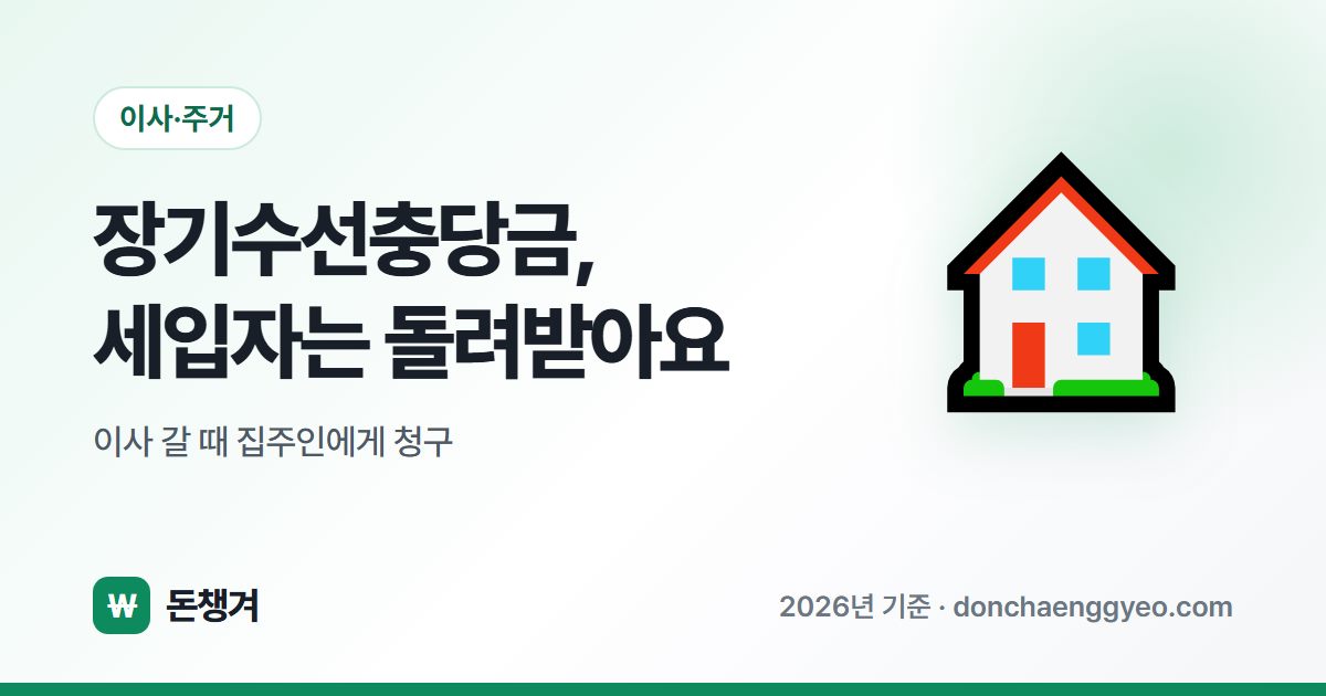 장기수선충당금, 세입자는 돌려받아요 - 이사 갈 때 집주인에게 청구